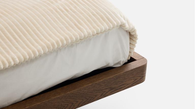 Lit NEO EQUINOXE – Tête de lit rondins, chevets attenants, LED option