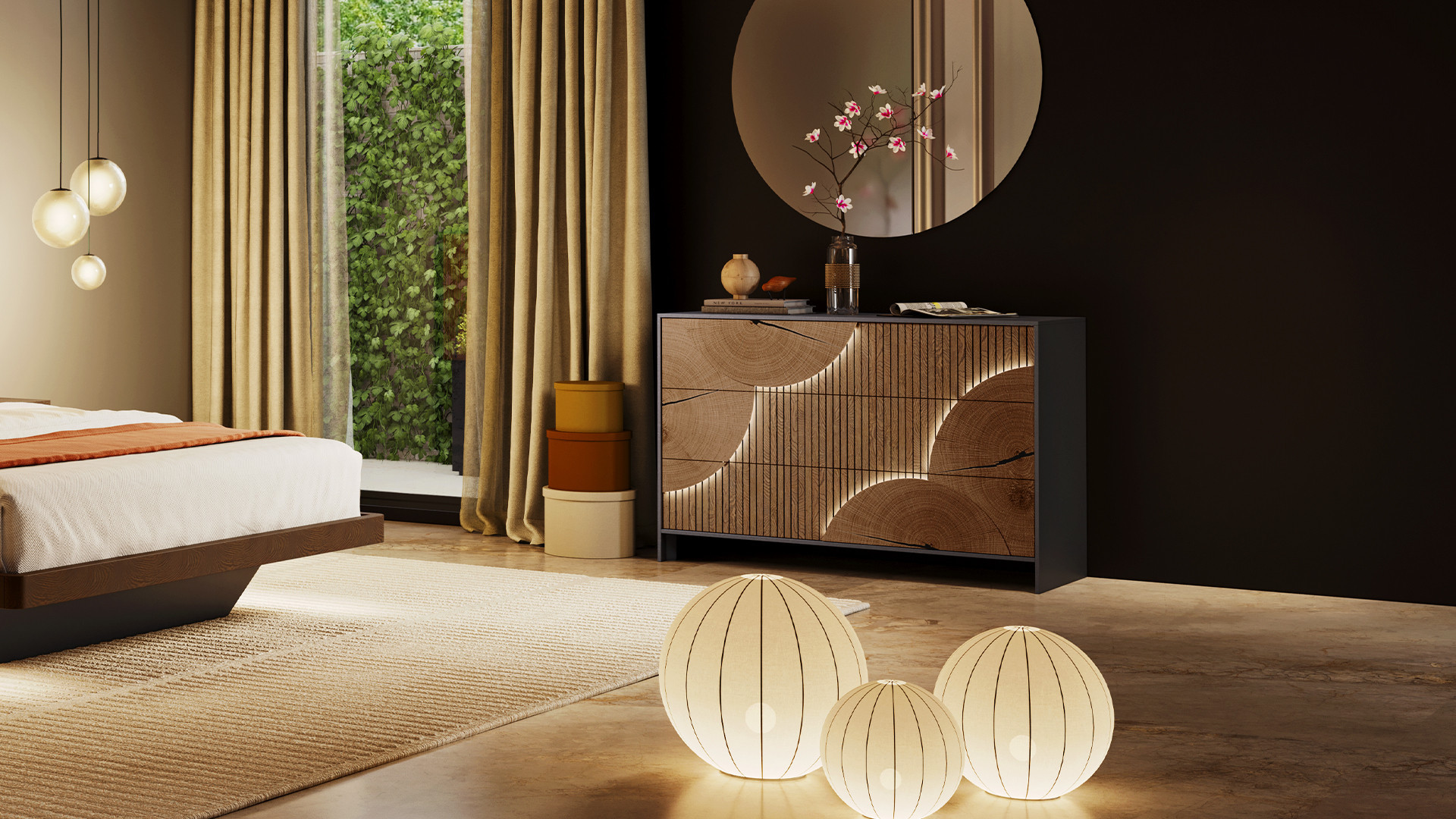 Commode NEO EQUINOXE | Commode design aux reliefs texturés