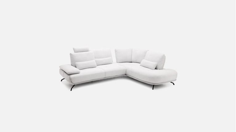 Canapé d'angle méridienne PACHA – Accoudoir réglable, +150 tissus