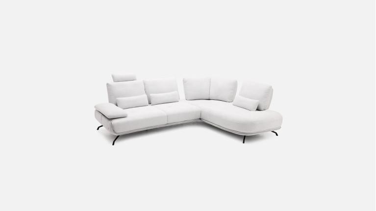 Canapé d'angle méridienne PACHA – Accoudoir réglable, +150 tissus