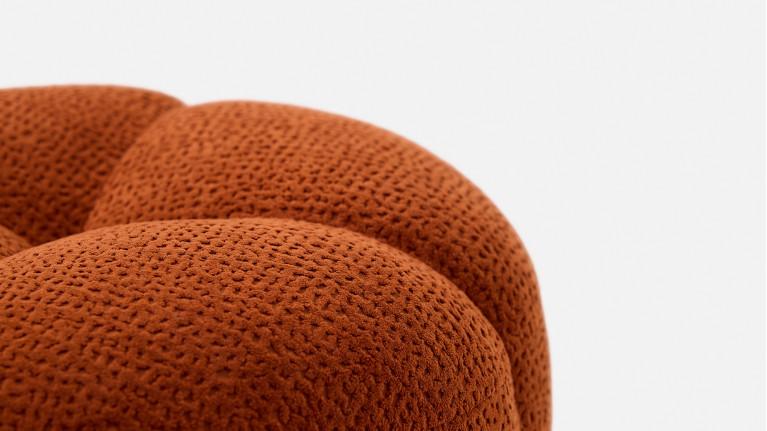 Pouf rond GLORIA, en tissu bouclette