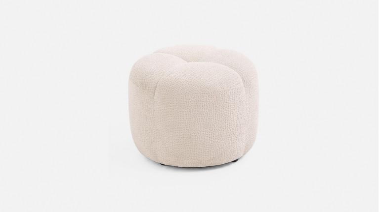 Pouf rond GLORIA, en tissu bouclette