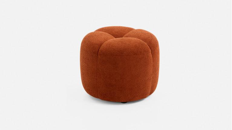 Pouf rond GLORIA, en tissu bouclette