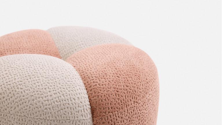 Pouf rond GLORIA, en tissu bouclette