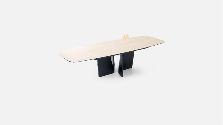 Table de repas extensible LYRA – Plateau céramique & Piétement Fer