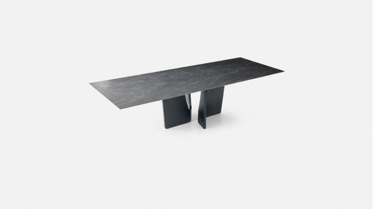 Table de repas extensible LYRA – Plateau céramique & Piétement Fer