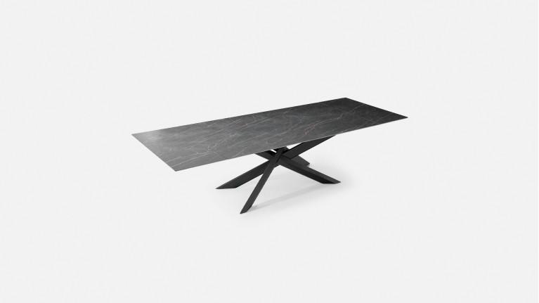 Table de repas extensible MIA Plateau céramique & Piétement Étoile Fer