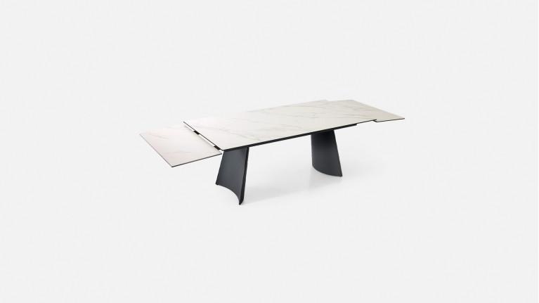 Table de repas extensible NEMO – Plateau céramique tonneau & Piétement