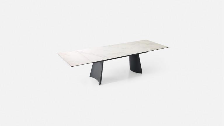 Table de repas extensible NEMO – Plateau céramique tonneau & Piétement