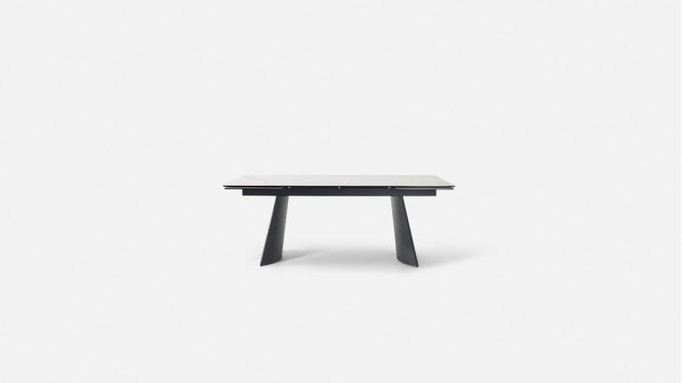 Table de repas extensible NEMO – Plateau céramique tonneau & Piétement