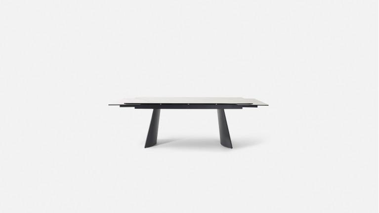 Table de repas extensible NEMO – Plateau céramique tonneau & Piétement