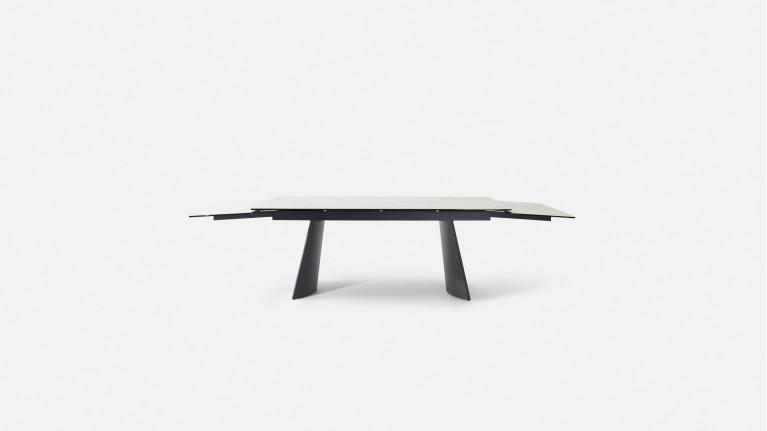 Table de repas extensible NEMO – Plateau céramique tonneau & Piétement