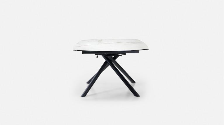 Table extensible STAR, plateau rond céramique, piétement fer