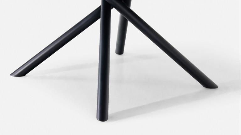 Table extensible STAR, plateau rond céramique, piétement fer