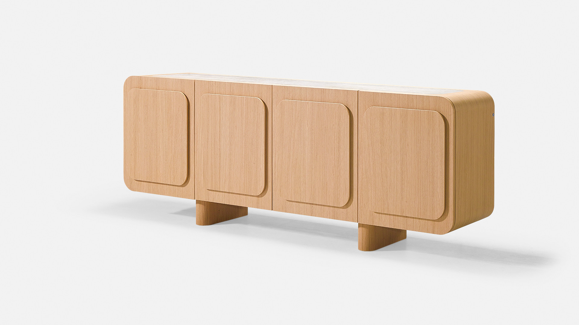 Buffet MINERA bois et placage eucalyptus 4 portes
