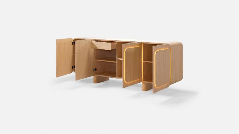 Buffet MINERA bois et placage eucalyptus 4 portes