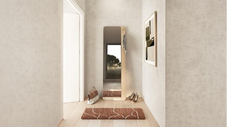 Miroir MAJESTIC, chêne griffé, posé au sol ou fixé au mur