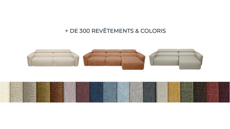 Canapé relaxation électrique REVELATION, modulable, tissu