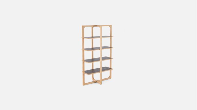 Bibliothèque VERTIGO en bois et céramique