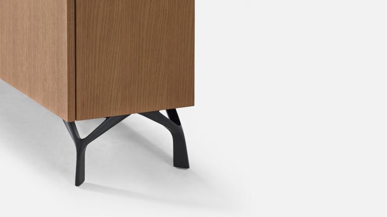 Meuble TV JADE avec rangements intégrés et piètement métal