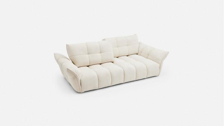 Canapé droit TINO, dossier avance/recule, profondeur 135 cm
