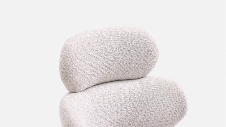 Fauteuil de salle à manger CALINE, pivotant, tissu bouclette