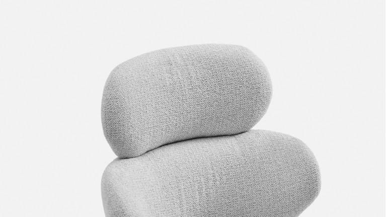Fauteuil de salle à manger CALINE, pivotant, tissu bouclette