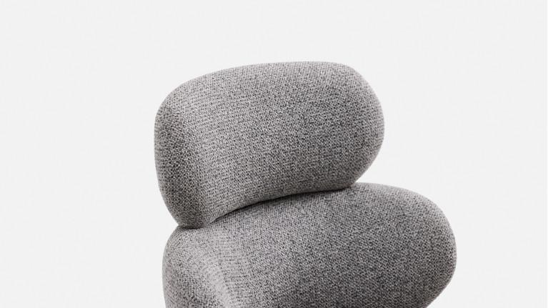 Fauteuil de salle à manger CALINE, pivotant, tissu bouclette