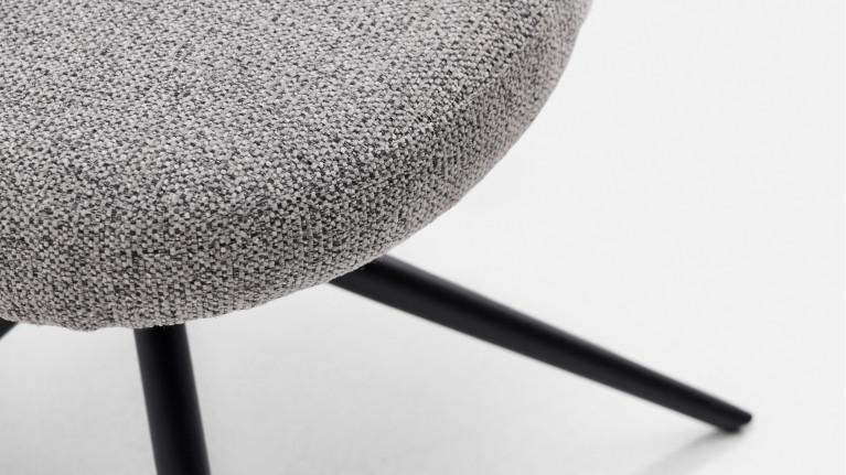 Fauteuil de salle à manger CALINE, pivotant, tissu bouclette