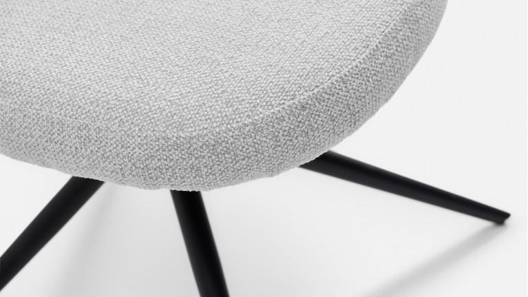 Fauteuil de salle à manger CALINE, pivotant, tissu bouclette