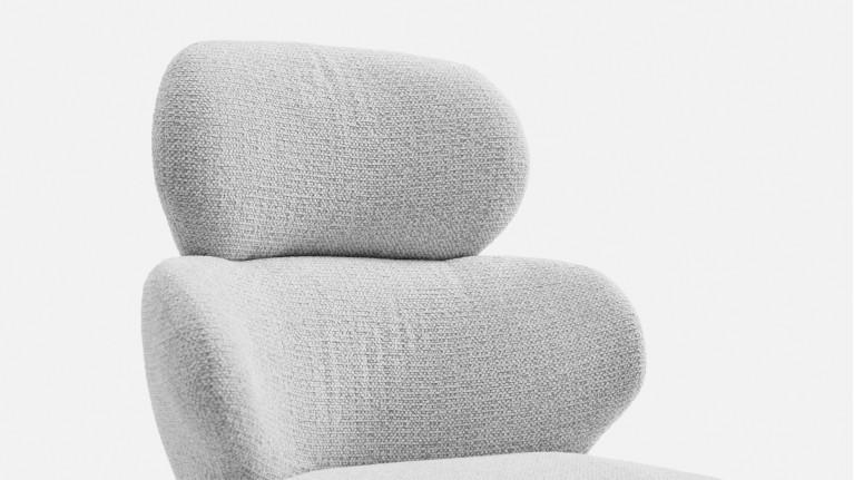Fauteuil de salle à manger CALINE, pivotant, tissu bouclette