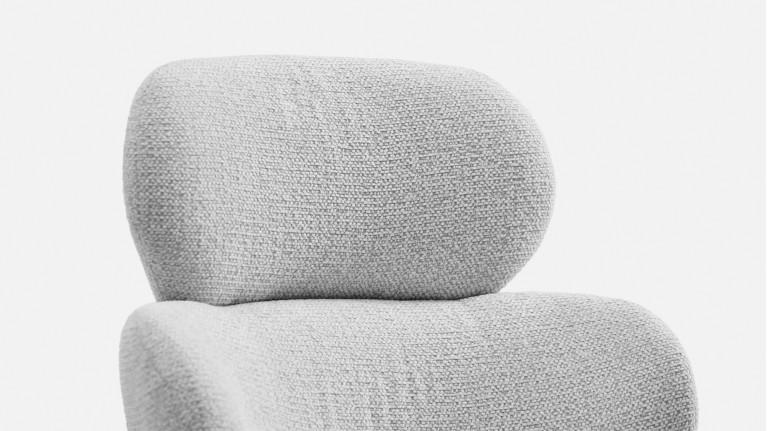 Fauteuil de salle à manger CALINE, pivotant, tissu bouclette