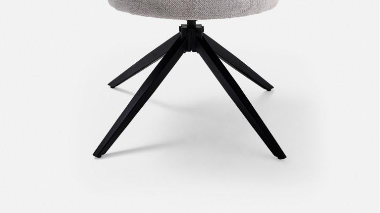 Fauteuil de salle à manger CALINE, pivotant, tissu bouclette