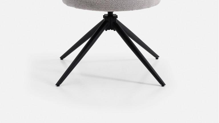 Fauteuil de salle à manger CALINE, pivotant, tissu bouclette