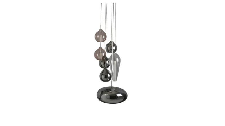 Suspension KAHINA - Jolie suspension composée de plusieurs lumières. Finition chrome, ardoise, cuivre ou laiton brossé.