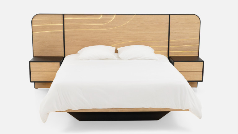 Lit NOVA | Design épuré en placage chêne