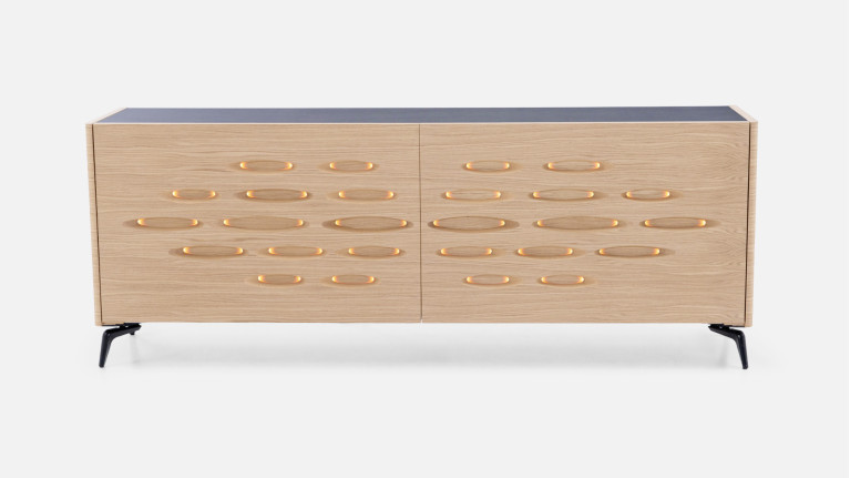 Buffet OROS 2 portes coulissantes | Design sculptural et lumineux