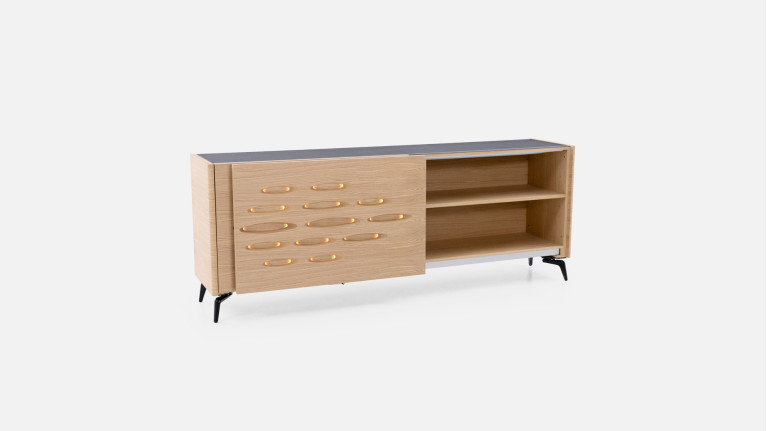 Buffet OROS 2 portes coulissantes | Design sculptural et lumineux