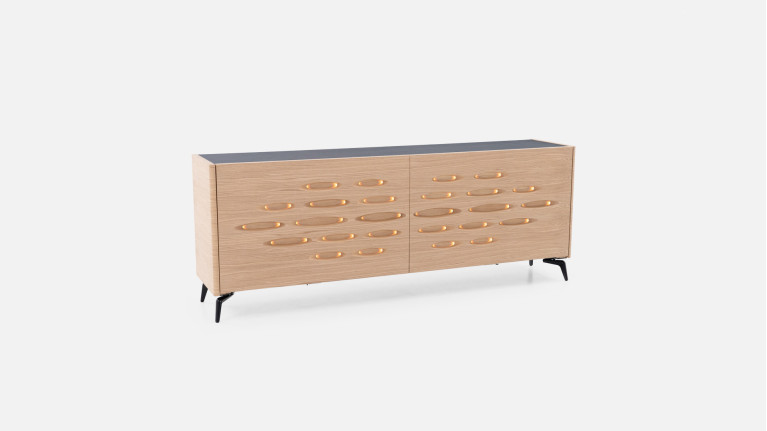 Buffet OROS 2 portes coulissantes | Design sculptural et lumineux