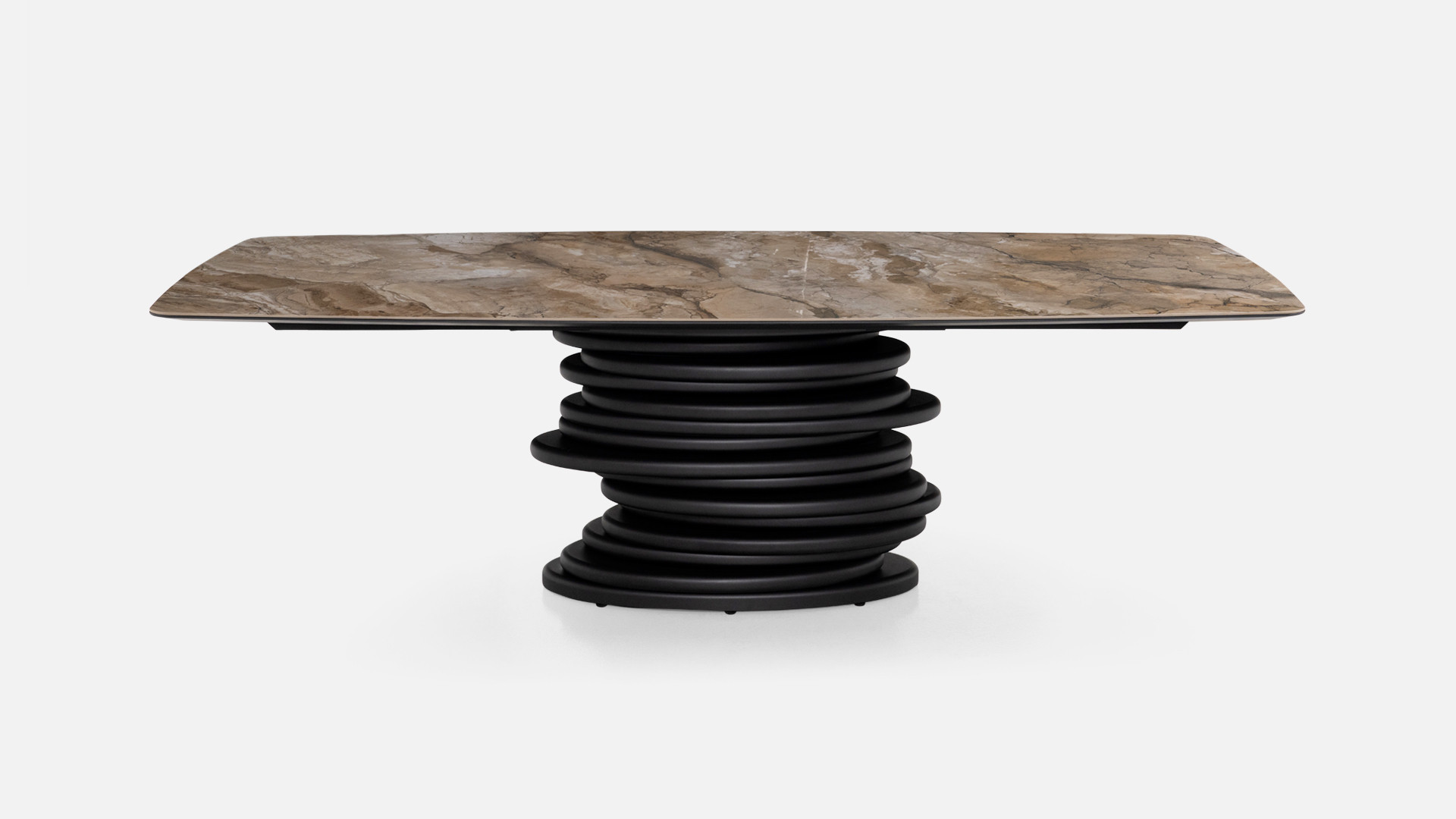 Table OROS – Plateau céramique et piètement central texturé
