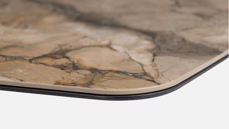Table OROS – Plateau céramique et piètement central texturé