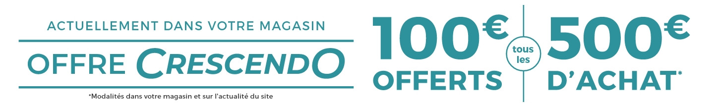 Promotion Mobilier de France CRESCENDO – jusqu’à 100€ offerts par tranche de 500€