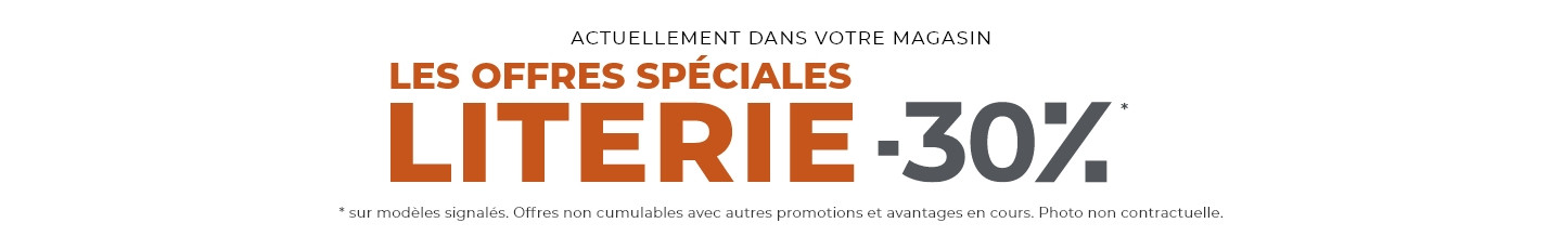 En ce moment, la literie est à -30% dans votre magasin Mobilier de France VITRE.
