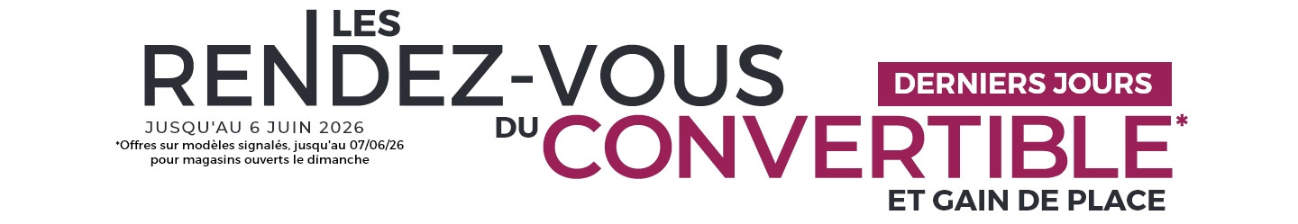 Derniers jours offres exceptionnelles sur le convertible et le gain de place chez Mobilier de France