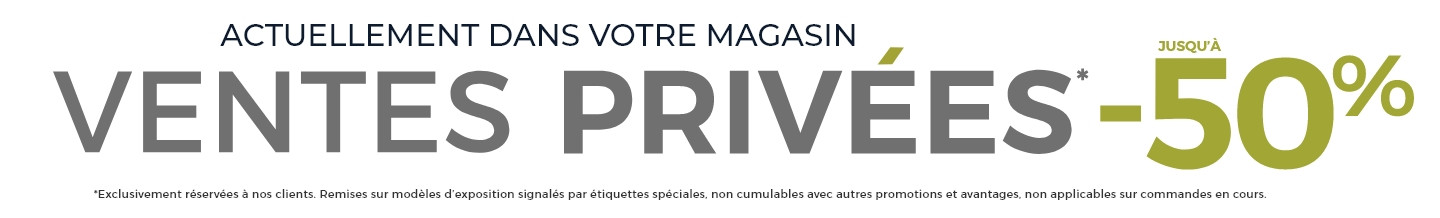 Profitez des Ventes Privées Mobilier de France avec jusqu'à -50 % sur une sélection de meubles, canapés et literie.
