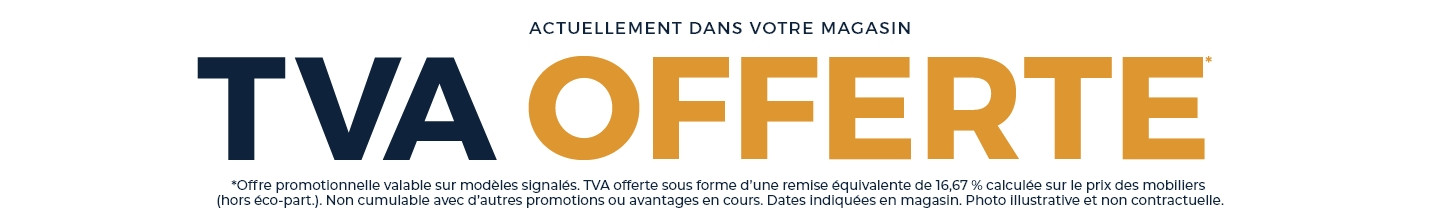 TVA offerte sur un grand choix de canapés, fauteuils, grands et petits meubles.