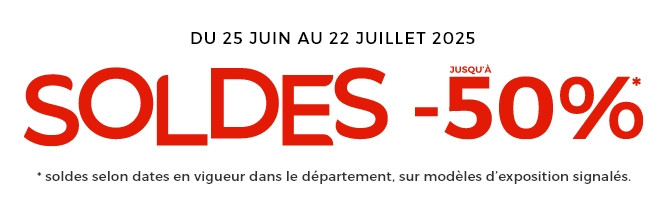 C’est le moment de se faire plaisir ! Des centaines de modèles soldés jusqu'à -50%* vous attendent dans nos magasins