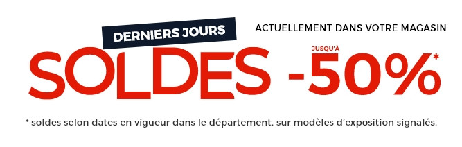 Bannières soldes Mobilier de France – jusqu’à -50 % du 7 janvier au 3 février 2026