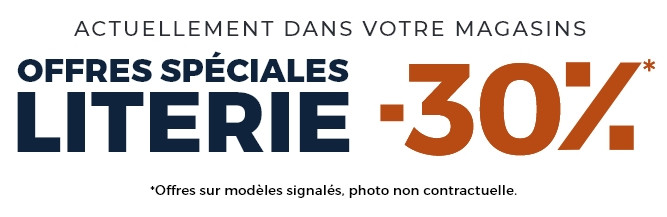 En ce moment, la literie est à -30% dans votre magasin Mobilier de France 